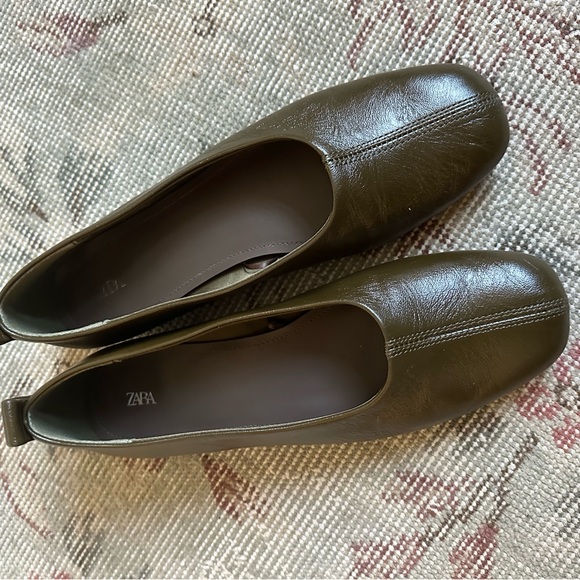 Zara Olive Green Flats - Picture 5 of 7